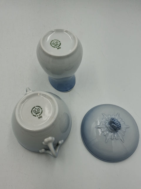 B&G blå tone kande og skålesæt #2